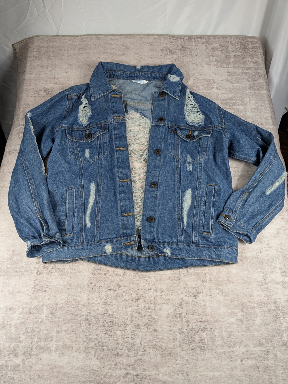 Highway Jeans Medium Blue Distressed Denim Jacket